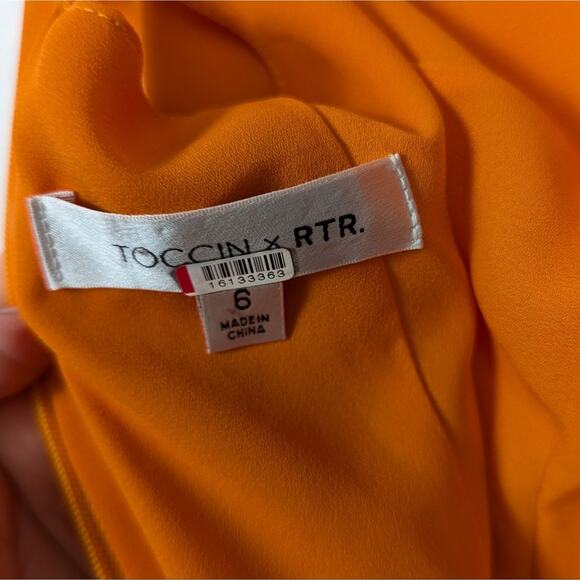 Toccin x RTR Vibrant Orange Sleeveless Halter Jumpsuit Size 6 - Picture 8 of 11